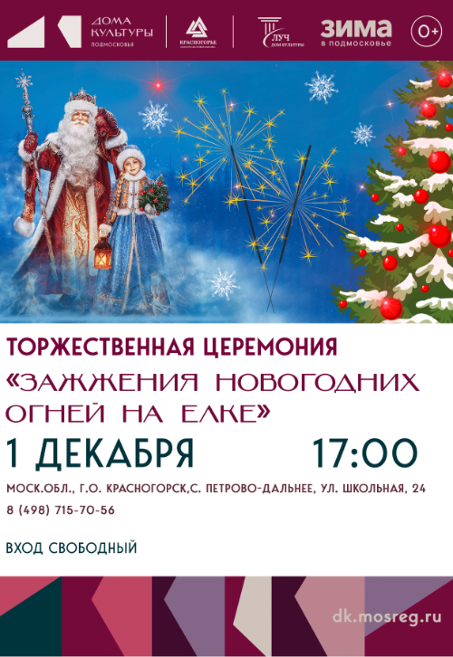 Программа для детей «Зажжение огней на Новогодней ёлке»